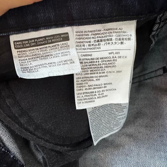 Men's Levi's 569 Loose Straight Jeans 33x34 Blue Dark Wash Denim Pants - Picture 6 of 10